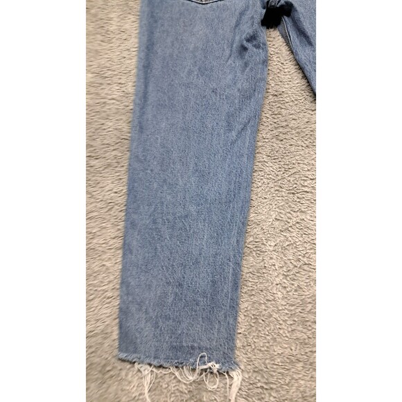 Old Navy Jeans Womens Sz 2 Slouchy Straight Leg Denim Blue ButtonFly Distressed - Picture 10 of 13